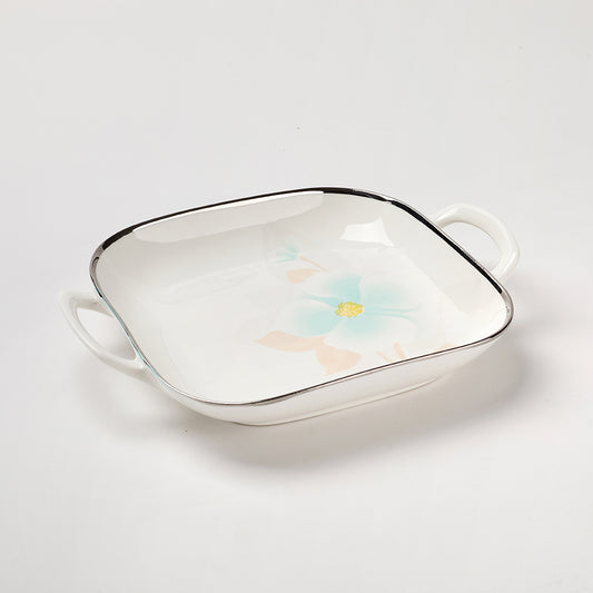 Mint Bloom 3-Piece Platter Set