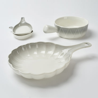 Premium Coffee Ombre Ceramic Tableware Set (4 Pieces)