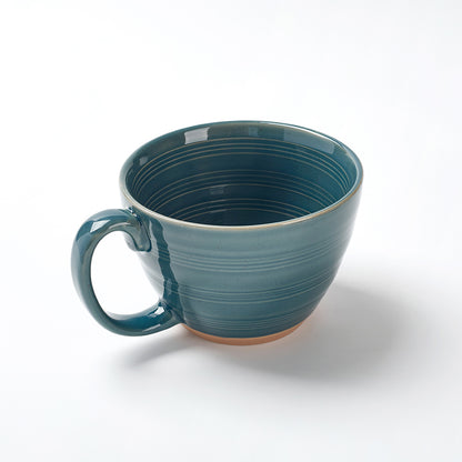 Earthen Green Ceramic Ramen Bowl Set (6 Pieces)