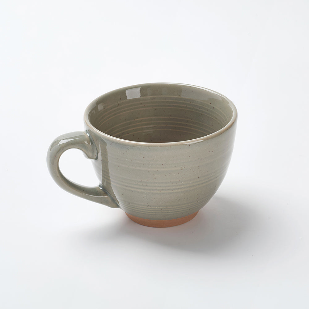 Earthen Mist Ceramic Tea Cup & Saucer Set (12 Pieces)