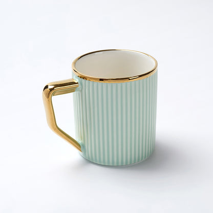 Light Green Luxe Ribbed Ceramic Mug Set (6 Pieces)