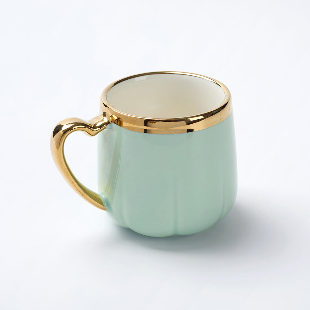 Luxury Gold Rim LIGHTGREEN Mug Set (6 Pieces)