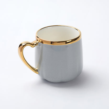 Luxury Gold Rim GREY Mug Set (6 Pieces)