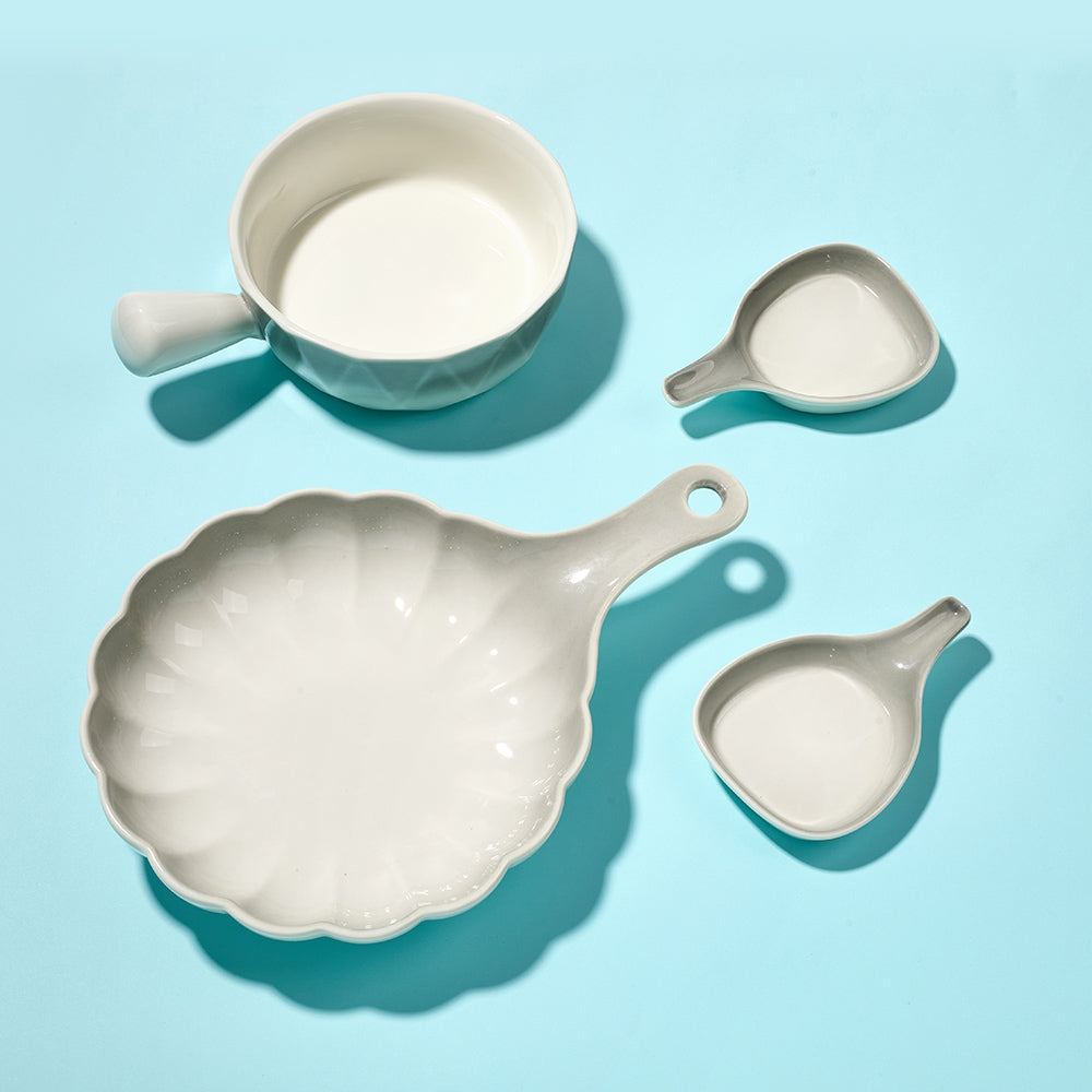 Premium Coffee Ombre Ceramic Tableware Set (4 Pieces)