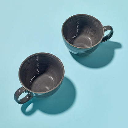 Earthen GRAY Ceramic Ramen Bowl Set (6 Pieces)