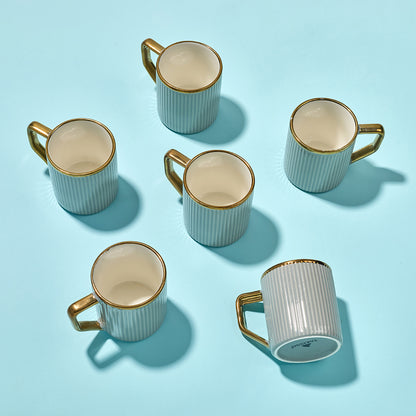 GREY Luxe Ribbed Ceramic Mug Set (6 Pieces)