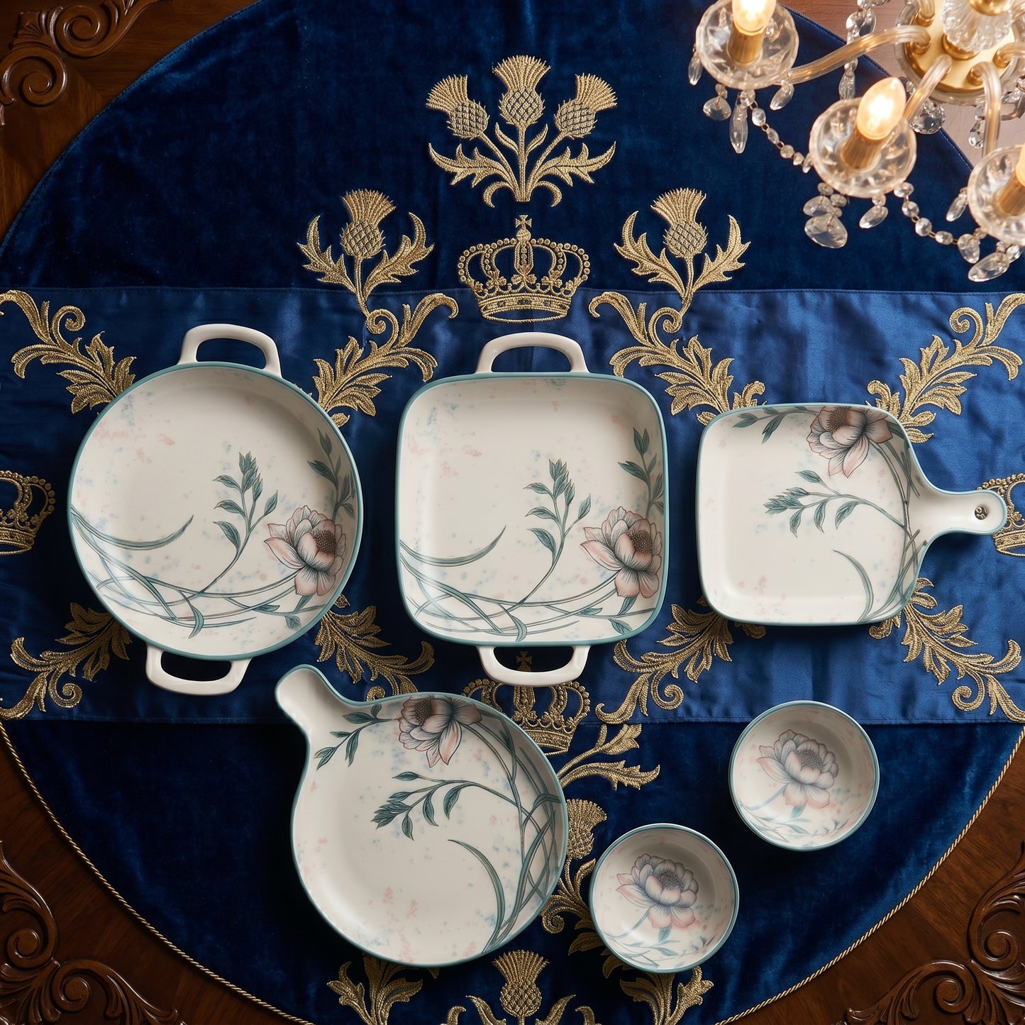 Floral Elegance Ceramic Serving Set