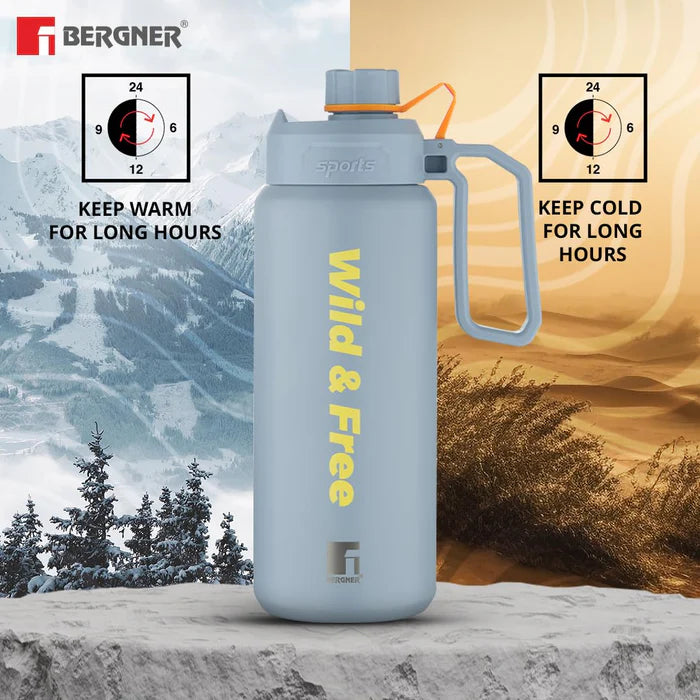 Walkirg Stainless Steel Vacuum Insulated Bottle 1000ml – Double Wall, Leak Proof, Rust Proof, Hot & Cold Water Bottle