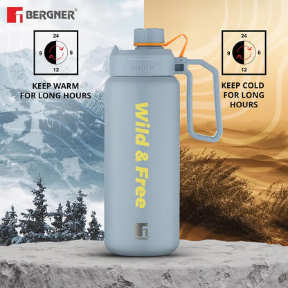 Walkirg Stainless Steel Vacuum Insulated Bottle 1000ml – Double Wall, Leak Proof, Rust Proof, Hot & Cold Water Bottle
