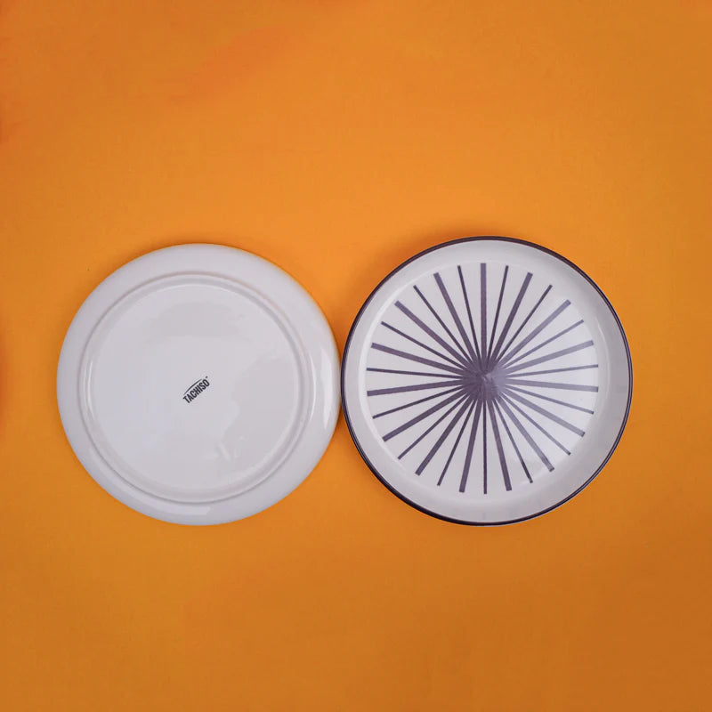 Mario Maroon Snack Plate Set – Set of 6 Premium Porcelain Plates