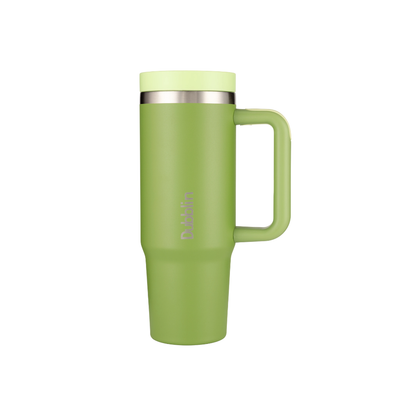 Dubblin BOLD 900ml Insulated Tumbler with Handle & Straw | Stainless Steel Double Wall Vacuum Bottle | Hot & Cold Travel Mug