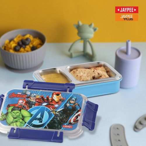 Jaypee Toonbox Kids Insulated Lunch Box – Steel Inner Tiffin with Side Locks, Spoon & Fork
