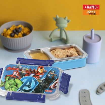 Jaypee Toonbox Kids Insulated Lunch Box – Steel Inner Tiffin with Side Locks, Spoon & Fork