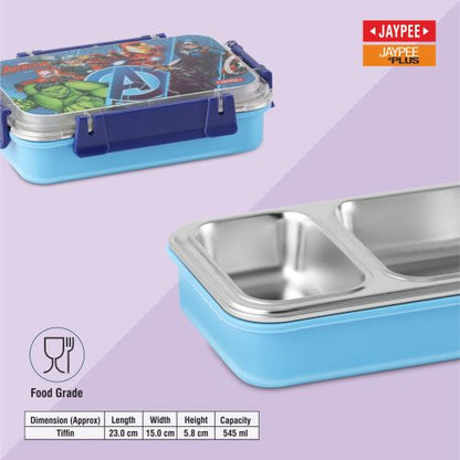 Jaypee Toonbox Kids Insulated Lunch Box – Steel Inner Tiffin with Side Locks, Spoon & Fork