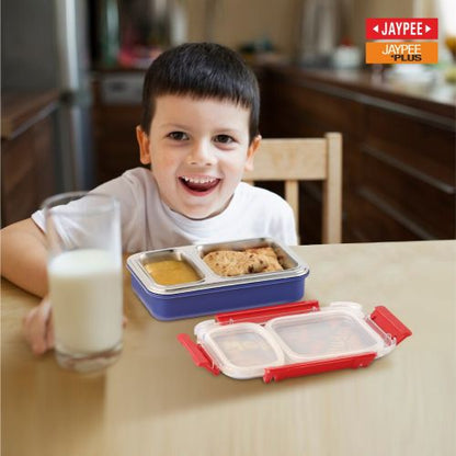 Jaypee Toonbox Kids Insulated Lunch Box – Steel Inner Tiffin with Side Locks, Spoon & Fork