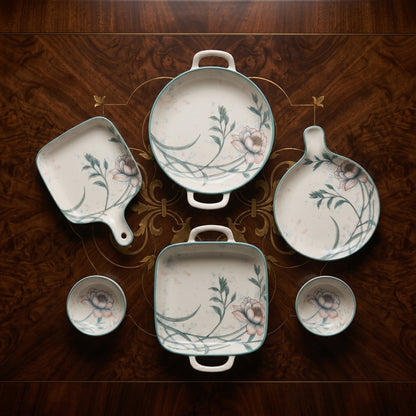 Floral Elegance Ceramic Serving Set