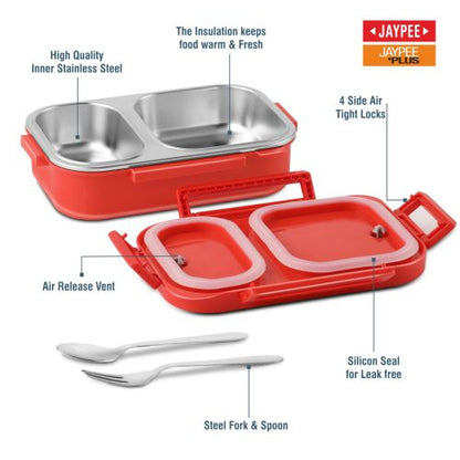 Jaypee Toonbox Insulated Kids Lunch Box with Steel Inner, Spoon & Fork | Leakproof & Airtight Tiffin
