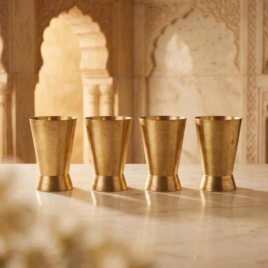 Royal Brass Tumbler Glass Set of 4