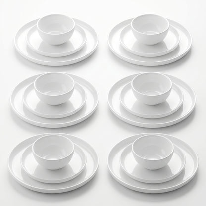 OSLO Opal Glass Premium White Dinner 18pc Set –  Dining Collection