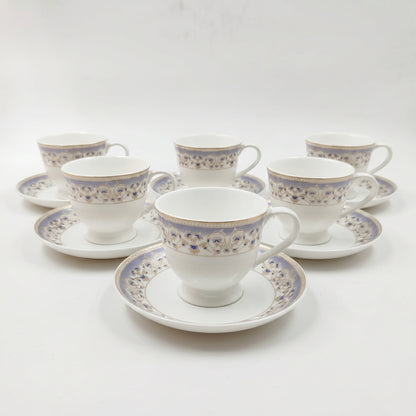 Elegant Floral Cup & Saucer Set – 6 Pieces | Premium Tea Cups