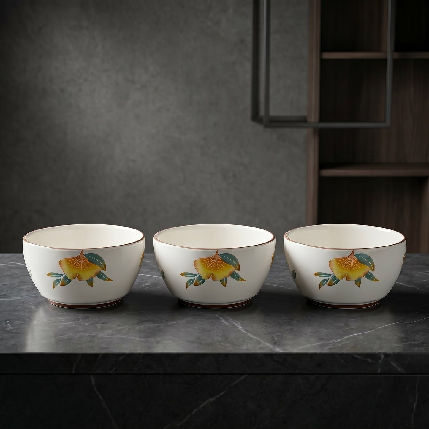 Tachiso Floral Printed Serving Bowl Set – 4 Pieces | Premium Ceramic Bowls