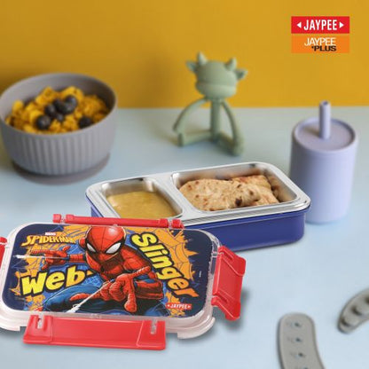 Jaypee Toonbox Kids Insulated Lunch Box – Steel Inner Tiffin with Side Locks, Spoon & Fork