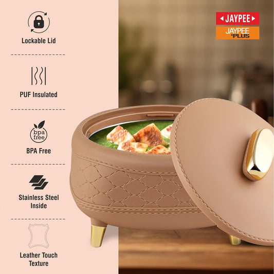 Jaypee Kingston Insulated Casserole Set (3 Pcs) | Stainless Steel Inner | PU Insulation | Hot Food Storage | 1.5L, 2L & 2.5L