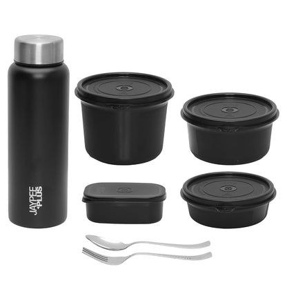 Jaypee Plus Meal Plus Stainless Steel Lunch Box Set (1390 ml, 4 Containers)