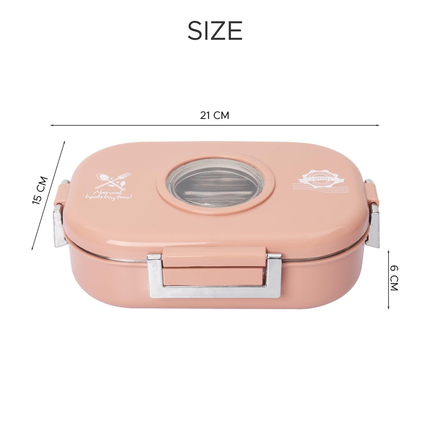 Jaypee Submarine Stainless Steel Insulated Lunch Box Orchid 650ml with Sabzi Container & Spoon