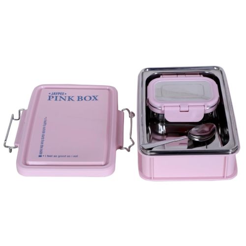 Jaypee Beststeel Insulated Lunch Box – Rust-Resistant Steel Inner, Secure Hinge Locks, Spoon Included