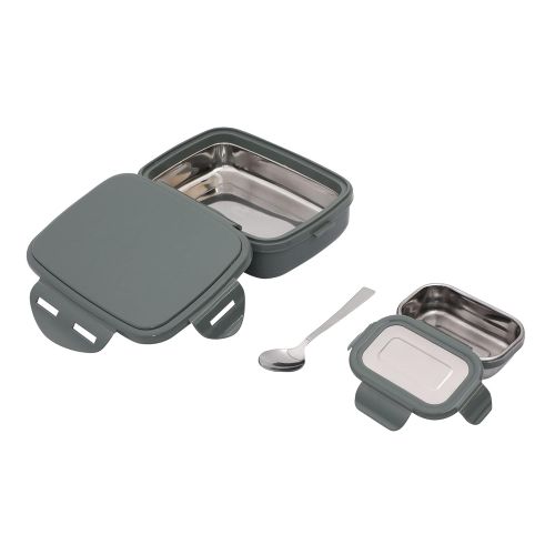 Jaypee Wavesteel Kids Lunch Box | Insulated | Stainless Steel Inner | Spoon & Sabzi Katori