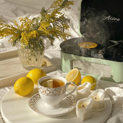 Premium Gold Pattern Tea Cup & Saucer Set (6 Pieces) – Tachiso Elegant Ceramic Coffee Cups