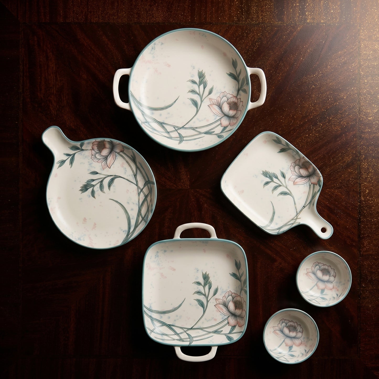 Floral Elegance Ceramic Serving Set