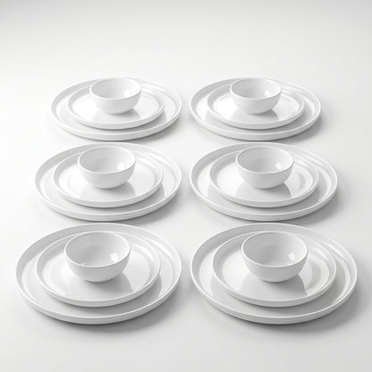 OSLO Opal Glass Premium White Dinner 18pc Set –  Dining Collection