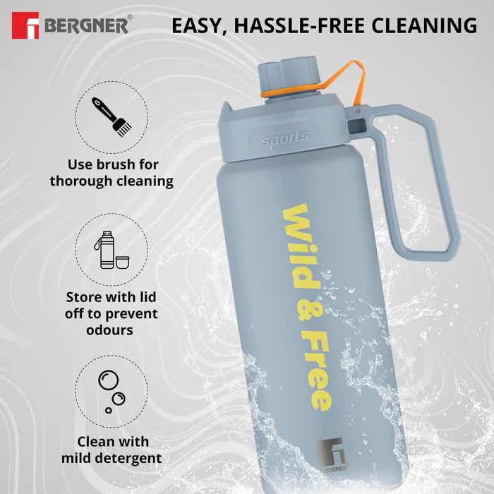 Walkirg Stainless Steel Vacuum Insulated Bottle 1000ml – Double Wall, Leak Proof, Rust Proof, Hot & Cold Water Bottle