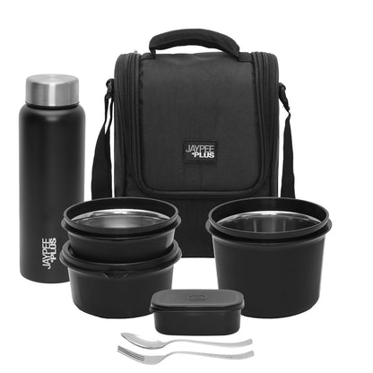 Jaypee Plus Meal Plus Stainless Steel Lunch Box Set (1390 ml, 4 Containers)