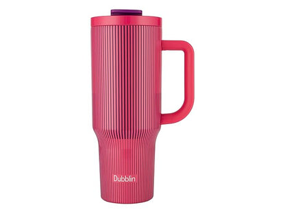 Dubblin Insulated Stainless Steel Travel Tumbler with Handle & Lid | Vacuum Flask for Hot & Cold Drink