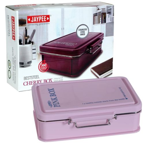 Jaypee Beststeel Insulated Lunch Box – Rust-Resistant Steel Inner, Secure Hinge Locks, Spoon Included