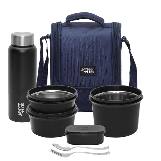 Jaypee Plus Meal Plus Stainless Steel Lunch Box Set (1390 ml, 4 Containers)