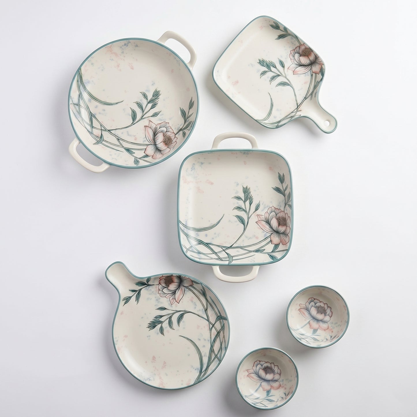 Floral Elegance Ceramic Serving Set