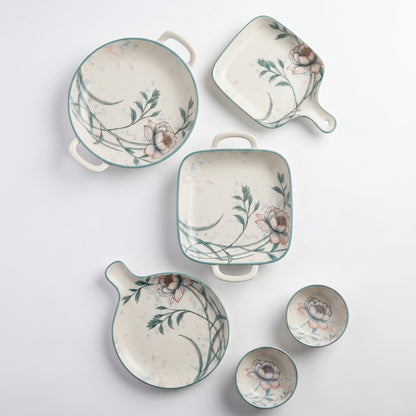 Floral Elegance Ceramic Serving Set