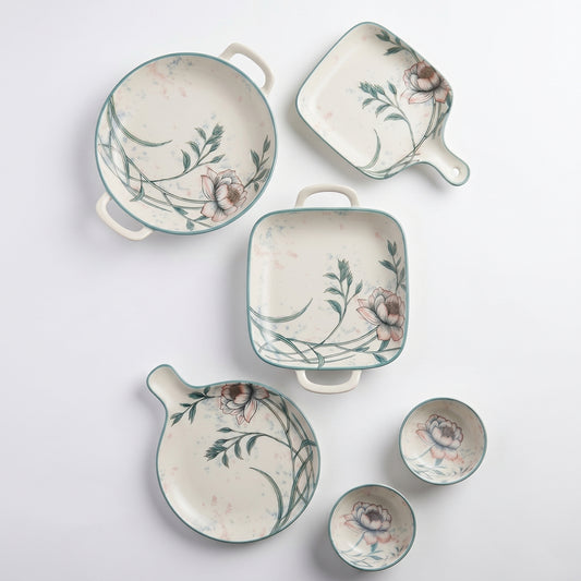 Floral Elegance Ceramic Serving Set