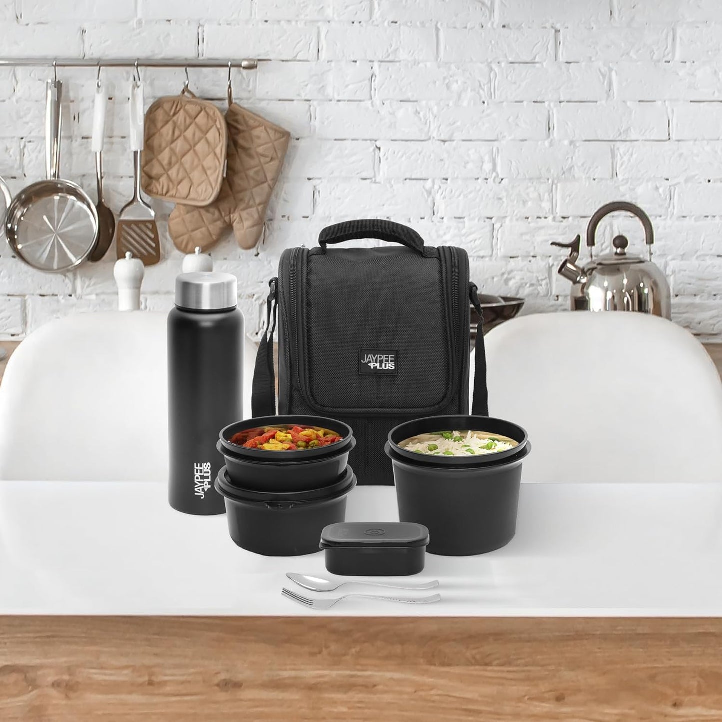 Jaypee Plus Meal Plus Stainless Steel Lunch Box Set (1390 ml, 4 Containers)