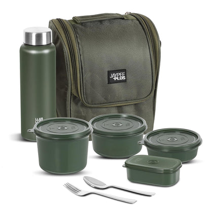 Jaypee Plus Meal Plus Stainless Steel Lunch Box Set (1390 ml, 4 Containers)