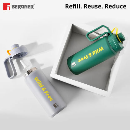 Walkirg Stainless Steel Vacuum Insulated Bottle 1000ml – Double Wall, Leak Proof, Rust Proof, Hot & Cold Water Bottle