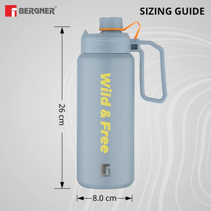 Walkirg Stainless Steel Vacuum Insulated Bottle 1000ml – Double Wall, Leak Proof, Rust Proof, Hot & Cold Water Bottle