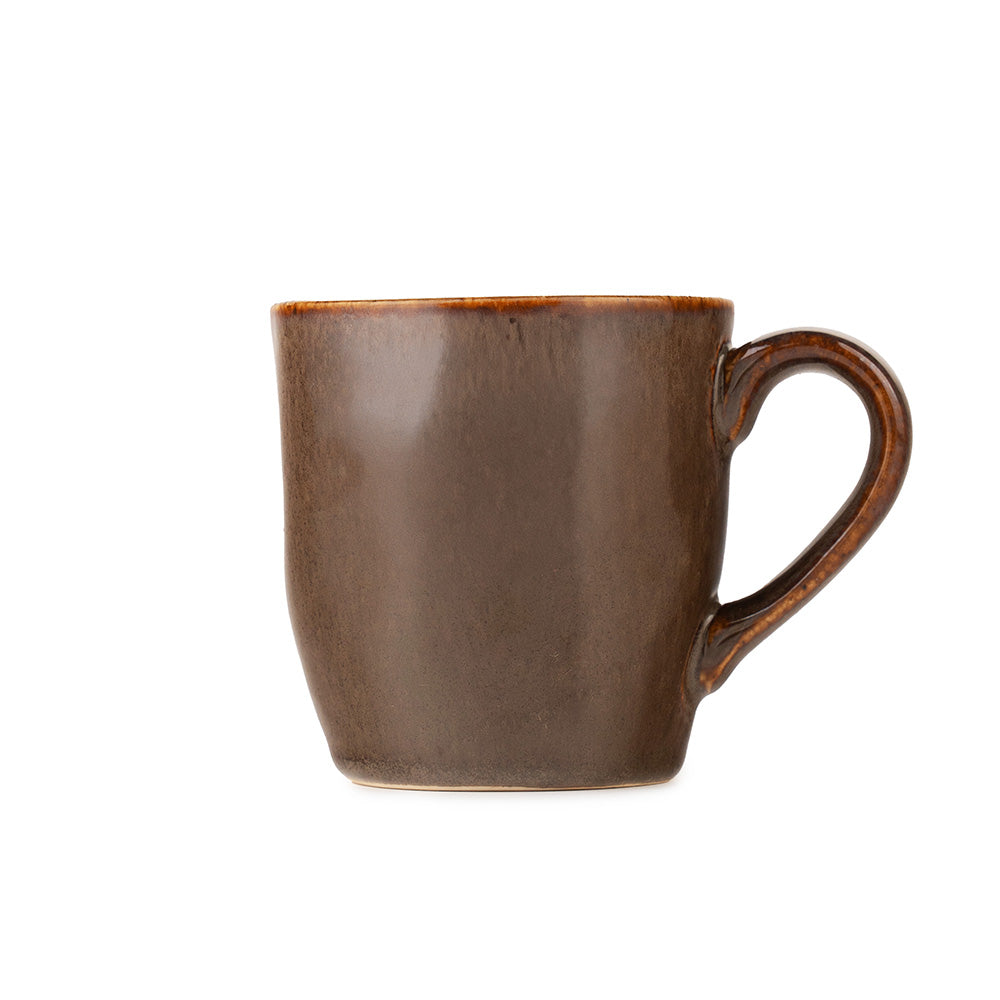 Classic Brown Ceramic Coffee Mug Set – 6 Pieces