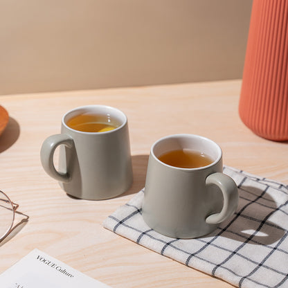 Matte Green Ceramic Mug Set – 6 Pcs | Modern Minimalist Design