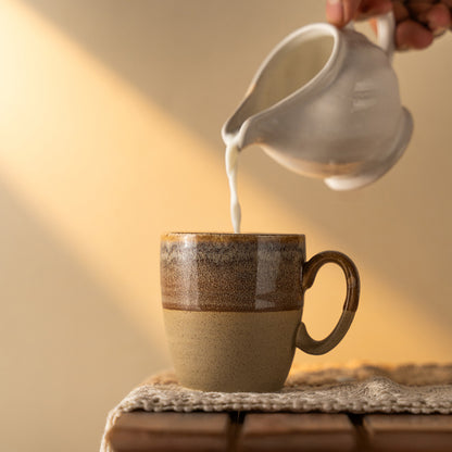 Ceramic Grey Coffee Mug Set – 6-Piece Glazed Cups for Tea & Coffee