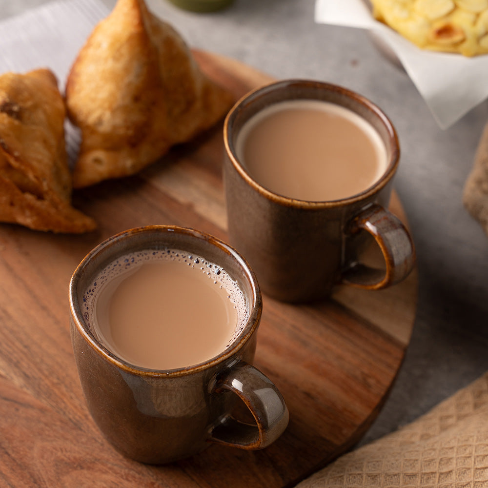 Classic Brown Ceramic Coffee Mug Set – 6 Pieces